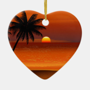 Oahu hawaii (norra kustvykortscell) julgransprydnad keramik