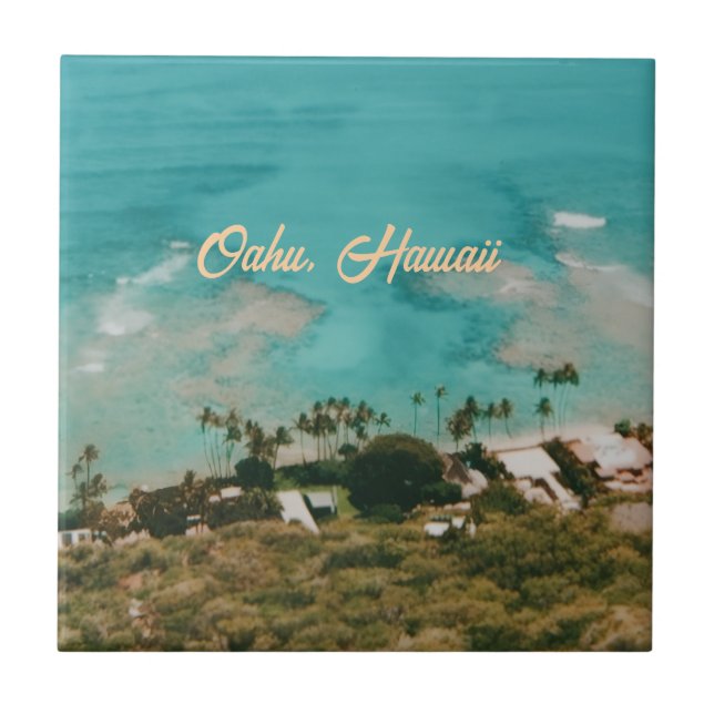 Oahu Hawaii Ö Travel Souvenir Kakelplatta (Framsidan)