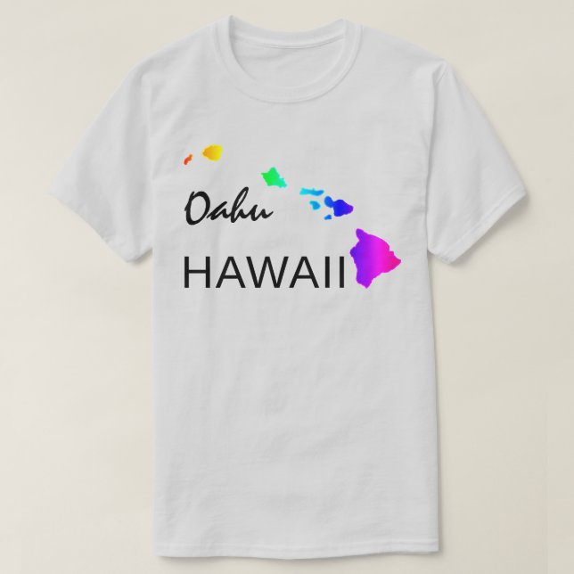 OAHU - HAWAII-ÖARNA NEON RAINBOW T SHIRT (Design framsida)