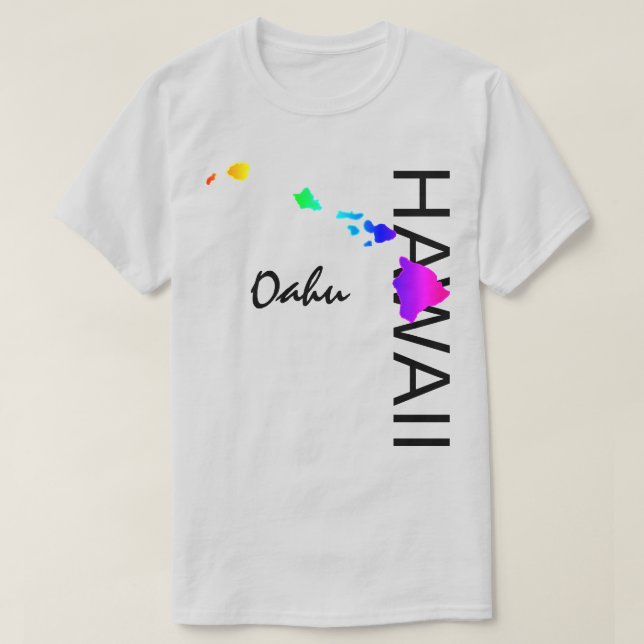 OAHU - HAWAII-ÖARNA NEON RAINBOW T SHIRT (Design framsida)