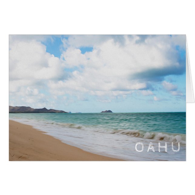 Oahu Hawaii Ocean Vågar & Beach Hälsningskort (Framsidan Horizontal)