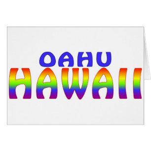 Oahu Hawaii rainbow ord Hälsningskort
