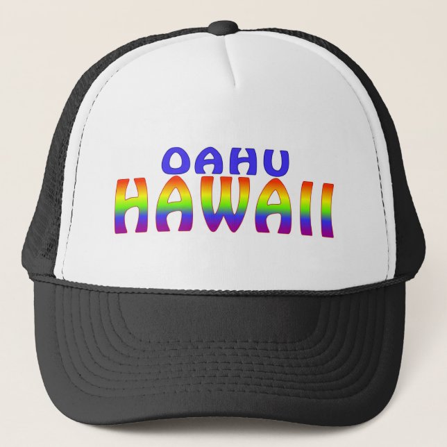 Oahu Hawaii rainbow ord hat Keps (Framsida)