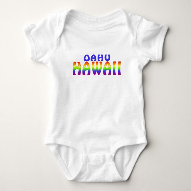 Oahu Hawaii-reginbow ord baby utrustning Tee Shirt (Framsida)