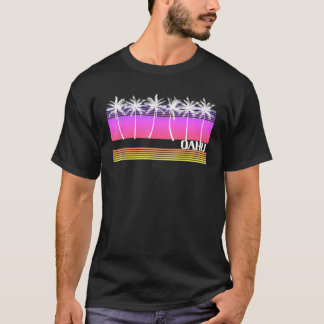 Oahu Hawaii Retro Beach Vintage Sunset 70 s 80 Isl T Shirt