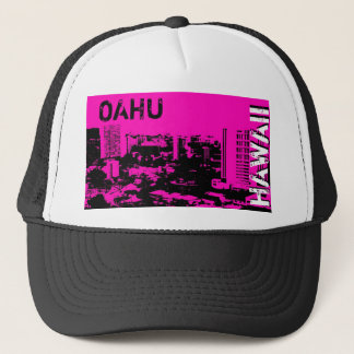 Oahu Hawaii rosa city design scenk hat Truckerkeps