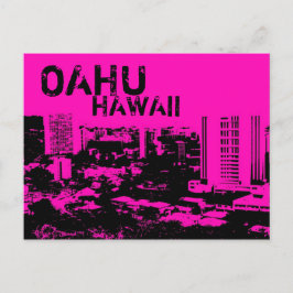 Oahu Hawaii rosa punk stads vykort