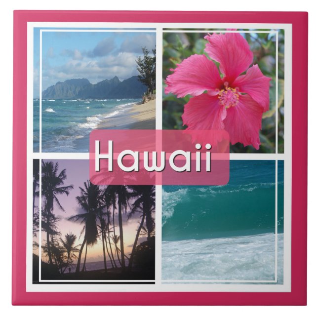 Oahu, Hawaii-Sjölandskapet Kakelplatta (Framsidan)