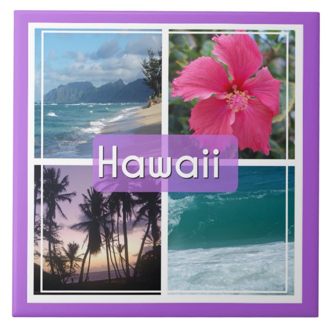 Oahu, Hawaii-Sjölandskapet Kakelplatta (Framsidan)