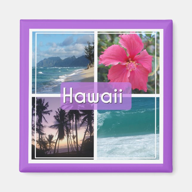Oahu, Hawaii-Sjölandskapet Magnet (Framsidan)