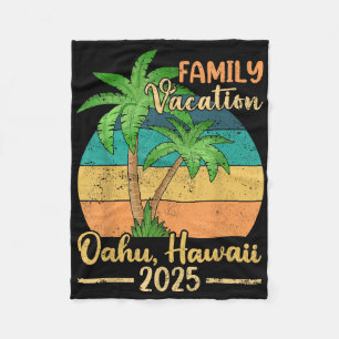 Oahu Hawaii Strand Familjesemester 2025 Sommar  Fleecefilt