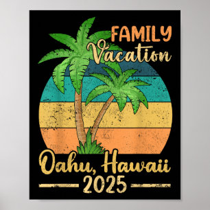 Oahu Hawaii Strand Familjesemester 2025 Sommar  Poster