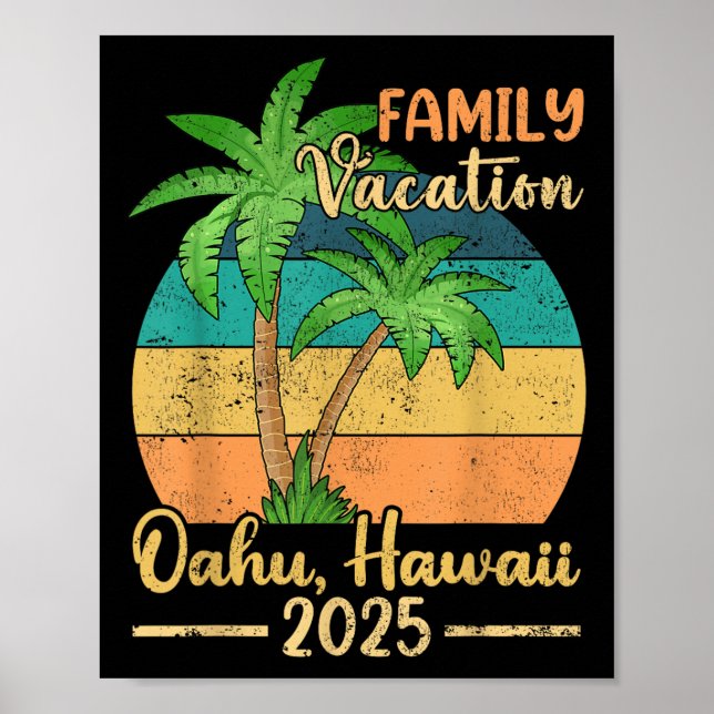 Oahu Hawaii Strand Familjesemester 2025 Sommar  Poster (Framsidan)