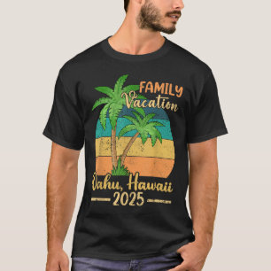 Oahu Hawaii Strand Familjesemester 2025 Sommar  T Shirt