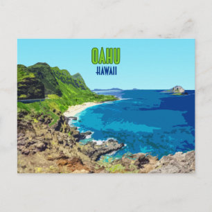 Oahu Hawaii Strand Vintage Vykort