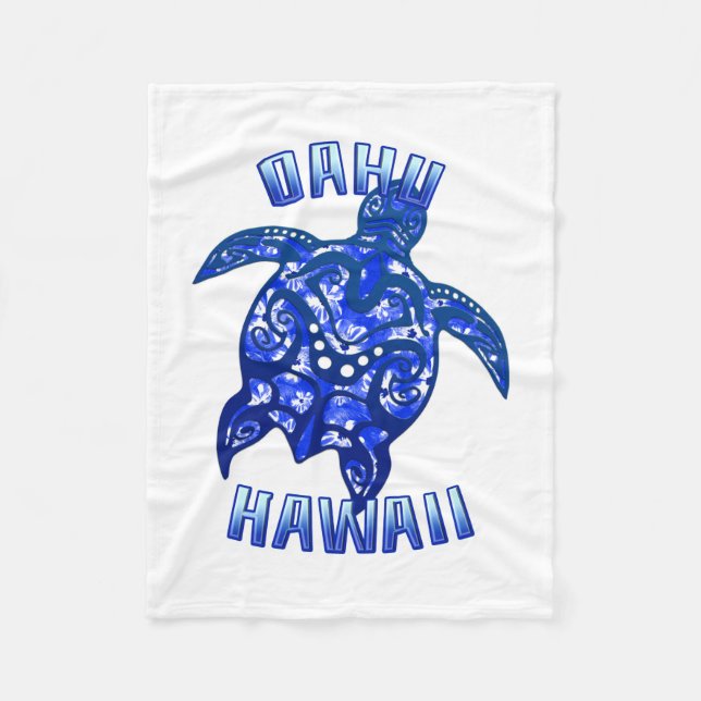 Oahu Hawaii Vacation Tribal Turtle Fleecefilt (Framsidan)