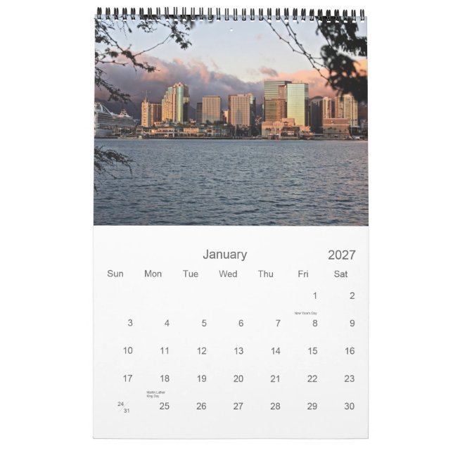 Oahu Hawaii väggkalender Kalender (Jan 2027)