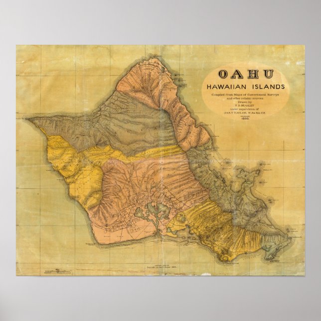 Oahu, Hawaiianska öarna Poster (Framsidan)