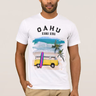 Oahu Kamaʻaina Gul Vintage Van Surfbräda T Shirt
