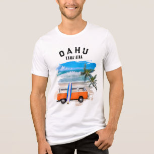 Oahu Kamaʻaina Orange Vintage Van Surfbräda T Shirt