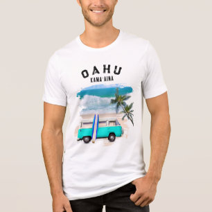 Oahu Kamaʻaina Turkos Vintage Skåpbil Surfbräda T Shirt