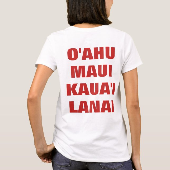 Oahu Maui Kauai Lanai T-tröja T Shirt (Baksida)