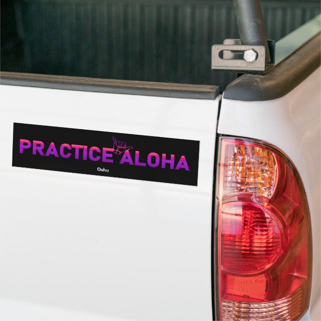 Oahu Practice Aloha PurpleRay Shaka (Hitt lös) Bildekal (På lastbil)