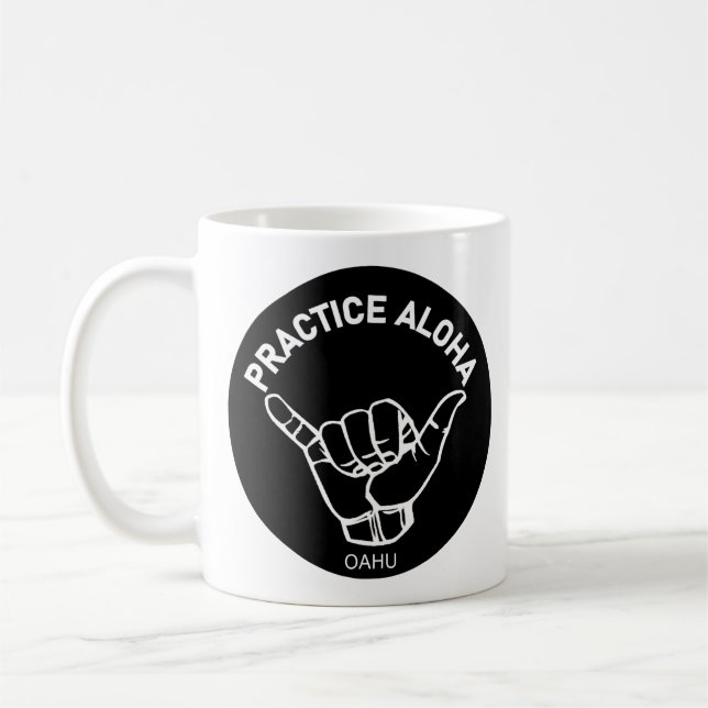 Oahu - Practice Aloha Shaka (Hitt lös) Kaffemugg (Vänster)