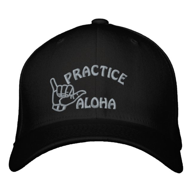 Oahu Practice Aloha Shaka (Hopp lös) Broderad Keps (Framsida)