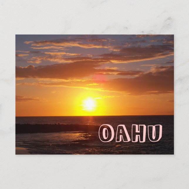 Oahu Sunset Vykort (Framsida)