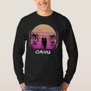 Oahu Surfing Palmträd Vågor Semester Hawaii Honol T Shirt