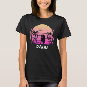 Oahu Surfing Palmträd Vågor Semester Hawaii Honol T Shirt