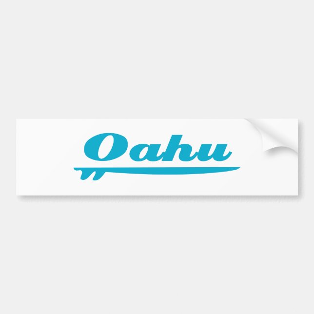 Oahu surfingbrädablått bildekal (Framsidan)