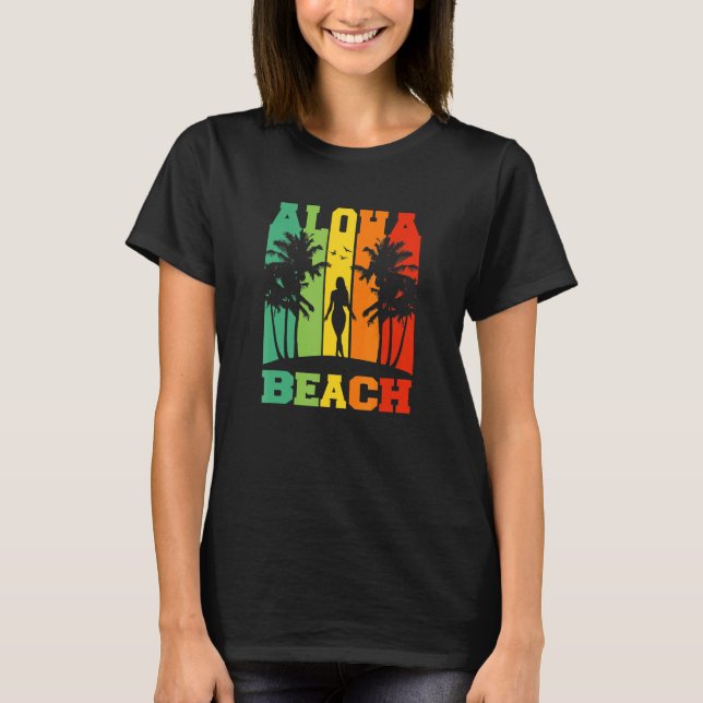 Oahu Tropical Island Maui Beach Party Hawaii T Shirt (Framsida)