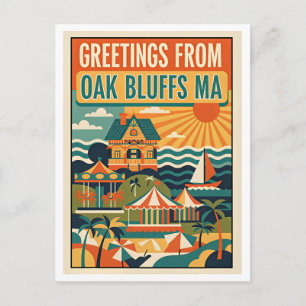 Oak Bluffs MA Retrokonsttryck Vykort