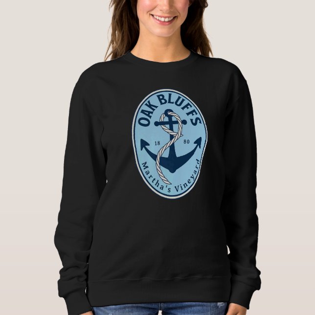 Oak Bluffs Marthas Vineyard Massachusetts Anchor S T Shirt (Framsida)