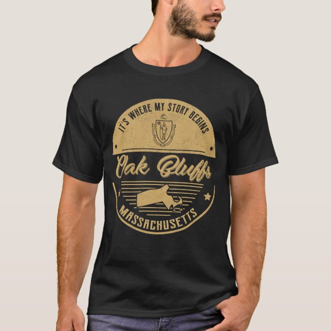Oak Bluffs Massachusetts Det är där min historia b T Shirt (Framsida)