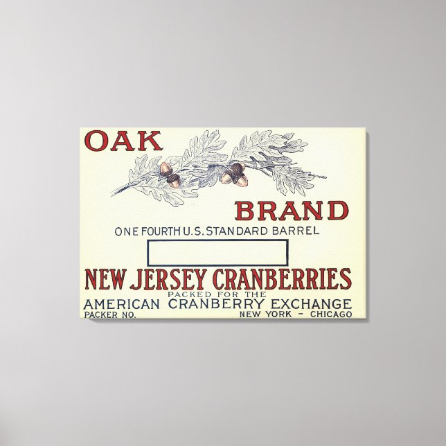 Oak Brand Cranberry Label Canvastryck (Framsida)