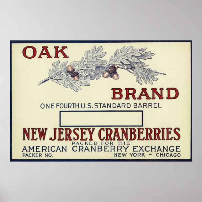 Oak Brand Cranberry Label Poster (Framsidan)