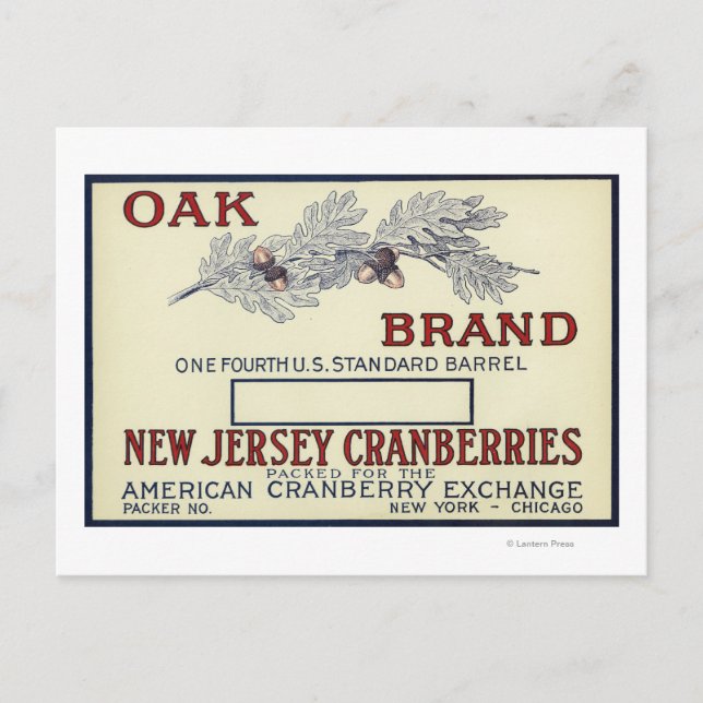 Oak Brand Cranberry Label Vykort (Framsida)