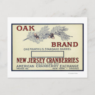 Oak Brand Cranberry Label Vykort