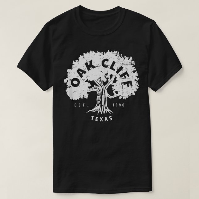 Oak Cliff Texas Souvenir Retro Oak Träd Graphic Da T Shirt (Design framsida)