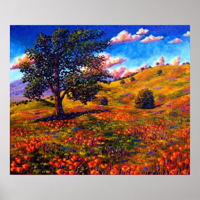 Oak i Poppy Fält Poster (Framsidan)