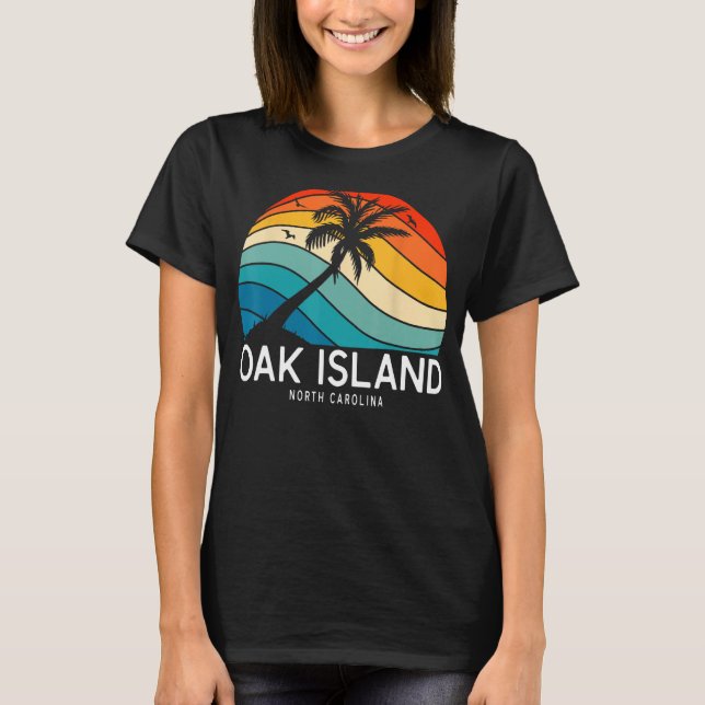 Oak Island Beach North Carolina Beach Handflatan T T Shirt (Framsida)