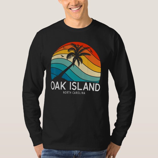 Oak Island Beach North Carolina Beach Palm Tree So T Shirt (Framsida)