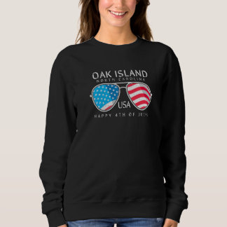 Oak Island NC Sunglass på fjärde sommaren T Shirt