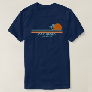 Oak Island North Carolina Sol Handflatan Träd T Shirt