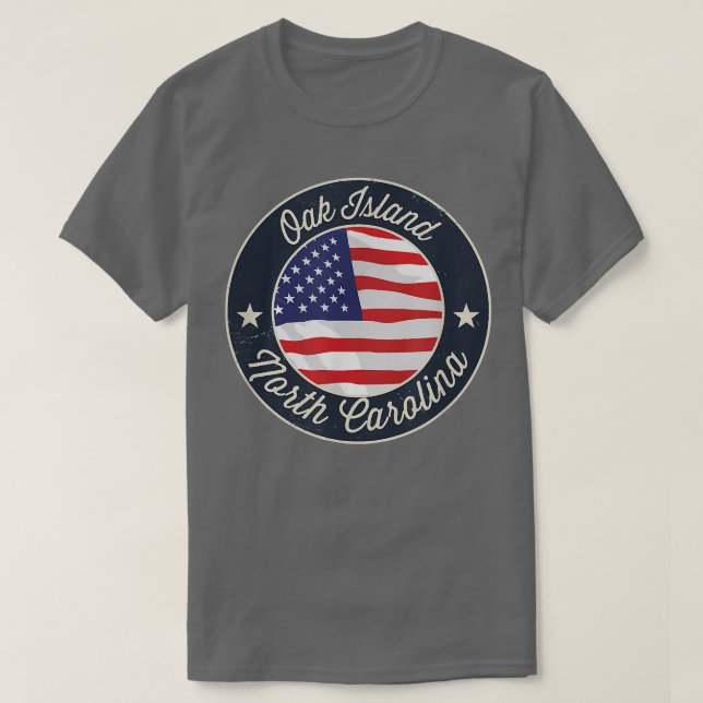 Oak Island - Patriotic North Carolina Souvenir T-S T Shirt (Design framsida)