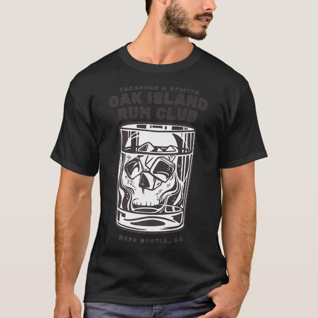 Oak Island Rum Klubb Funny Templar Treasure Gift T Shirt (Framsida)