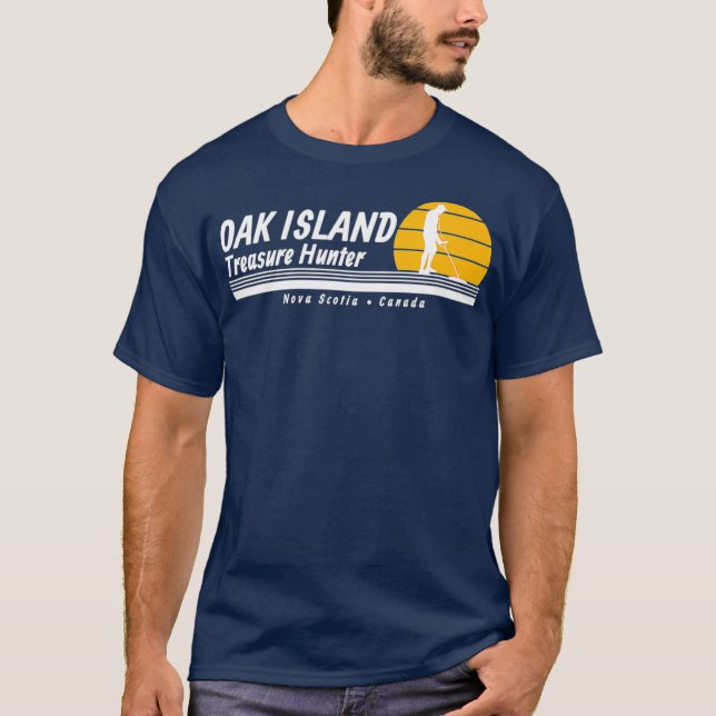 Oak Island Treasure and Metall Detector T Shirt (Framsida)
